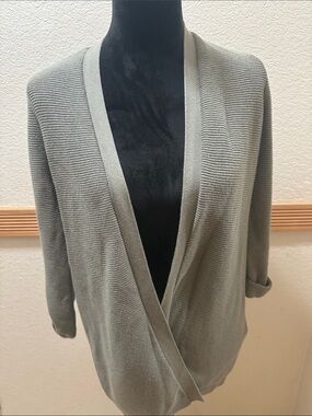Chico's Open-Front Knit Cardigan with small buckle sleeve size 1